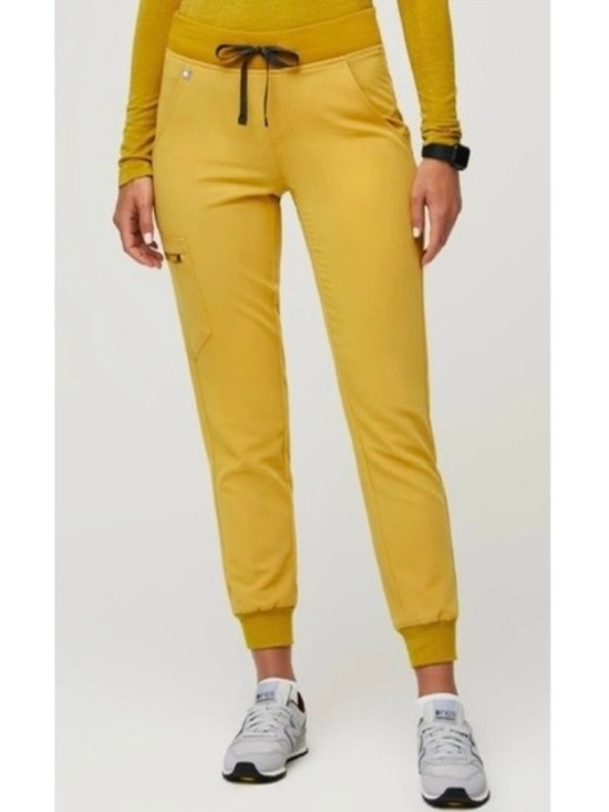 Figs Pants - Zamora High-Rise Jogger Scrub Pant Gold Yellow Size XS Petite